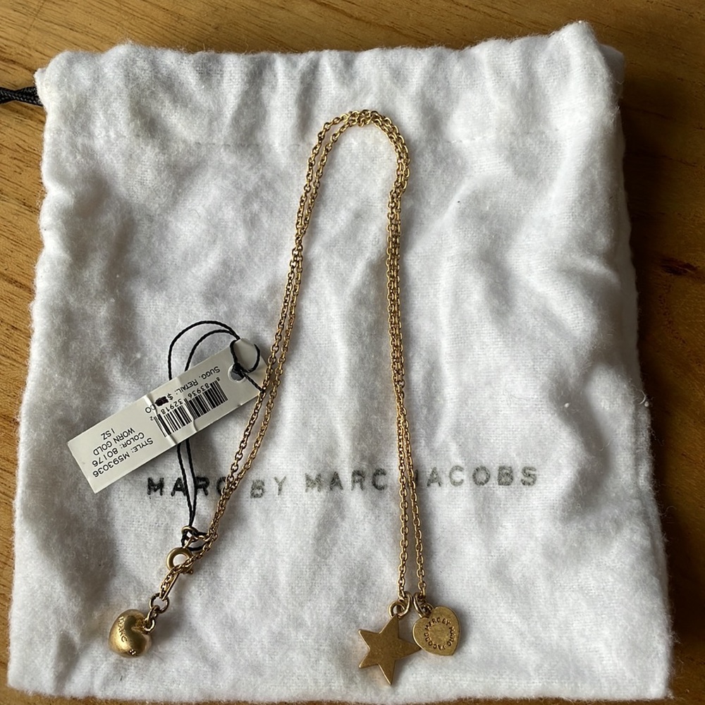 NWT Gold Marc by Marc Jacobs HEART STAR necklace